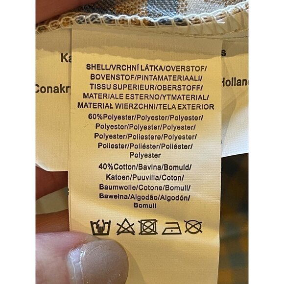 Glamorous Asos Blue Tan And Ivory Plaid‎ Ruffled Tie Neck Mini Dress Size S - Picture 11 of 11